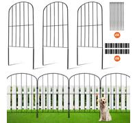 VEVOR Clôture de Jardin en Métal 61x33 cm Lot de 28 sans Creusage Barrière pour Animaux Espacement de Pointes 5,08 cm Clôture Métallique Décorative pour Chien Cour Terrasse Extérieur Noir