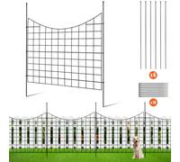 VEVOR Clôture de Jardin en Métal, 93x75 cm, Clôture de Jardin Lot de 5, Barrière Robuste pour Animaux, Espacement de Pointes 6,38 cm Clôture Métallique Décorative pour Chien Cour Terrasse Extérieur