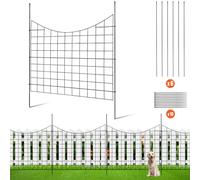 VEVOR Clôture de Jardin en Métal, 93x75 cm, Clôture de Jardin Lot de 5, Barrière Robuste pour Animaux, Espacement de Pointes 6,38 cm Clôture Métallique Décorative pour Chien Cour Terrasse Extérieur
