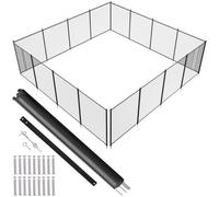 VEVOR Clôture de Piscine, Barrière de Piscine Creusée 1,21x14,63 m Clôture Amovible de Sécurité Pliable Tige en Aluminium Tissu Maille PVC Teslin 340 g/m² pour Protection Enfants Animaux Domestiques