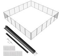 VEVOR Clôture de Piscine, Barrière de Piscine Creusée 1,21x21,95 m Clôture Amovible de Sécurité Pliable Tige en Aluminium Tissu Maille PVC Teslin 340 g/m² pour Protection Enfants Animaux Domestiques