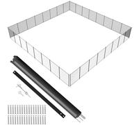 VEVOR Clôture de Piscine, Barrière de Piscine Creusée 1,21x29,26 m Clôture Amovible de Sécurité Pliable Tige en Aluminium Tissu Maille PVC Teslin 340 g/m² pour Protection Enfants Animaux Domestiques