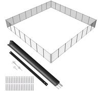 VEVOR Clôture de Piscine, Barrière de Piscine Creusée 1,21x29,26 m Clôture Amovible de Sécurité Pliable Tige en Aluminium Tissu Maille PVC Teslin 340 g/m² pour Protection Enfants Animaux Domestiques