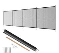 VEVOR Clôture de Piscine, Barrière de Piscine Creusée 1,21x3,66 m Clôture Amovible de Sécurité Pliable Tige en Aluminium Tissu Maille PVC Teslin 340 g/m² pour Protection Enfants Animaux Domestiques