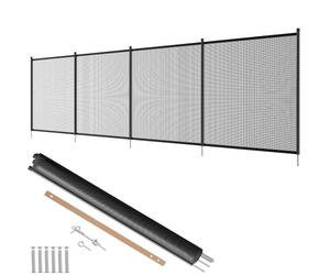 VEVOR Clôture de Piscine, Barrière de Piscine Creusée 1,21x3,66 m Clôture Amovible de Sécurité Pliable Tige en Aluminium Tissu Maille PVC Teslin 340 g/m² pour Protection Enfants Animaux Domestiques