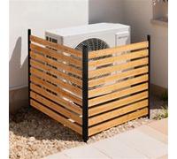 VEVOR Clôture en Bois Pack de 2 Panneaux 121,9x124,4 cm avec Piquets Métalliques et Connecteurs Angle Métal