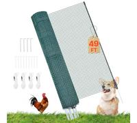 VEVOR Clôture Filet Mobile 15x0,9 m Filet de Clôture pour Chien en Plastique Temporaire pour Poules, Plantes, Jardin, Cours Extérieures, Mailles Serrées, avec Poteaux, Piquets à Double Pointe, Haubans