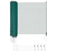 VEVOR Clôture Filet Mobile 20x0,9 m Filet de Clôture pour Chien en Plastique Temporaire pour Poules, Plantes, Jardin, Cours Extérieures, Mailles Serrées, avec Poteaux, Piquets à Double Pointe, Haubans