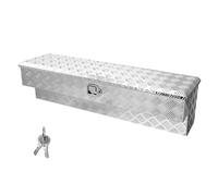 VEVOR Coffre à outils pour benne de camion, 1219x340x330 mm, boîte à outils pour camion robuste en aluminium avec sculptures, coffre de rangement avec serrure et clé, pour pick-up, remorque, argent