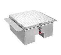 VEVOR Coffre à outils pour benne de camion, 770 x 610 x 310 mm, boîte à outils pour camion robuste en aluminium avec plaque diamantée, coffre de rangement charge 100 kg, pour pick-up, remorque, argent