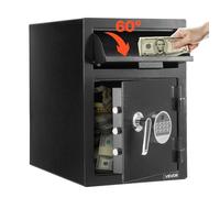 VEVOR Coffre-For de Dépôt Grande Capacité de 34 L, Coffre-Fort de Sécurité Électronique 2 Niveaux, avec Fente Frontale, Clavier Numérique et Clés de Rechange, pour Espèces, Bijoux, Documents, Noir