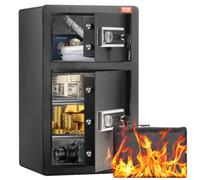 VEVOR Coffre-fort à Double Porte 127 L, Déverrouillé par t Mot de Passe, avec Sac Ignifuge, Porte-Clés, Lumière LED et 2 Séparateurs Réglables en Hauteur et Amovibles, pour Argent, Bijoux, Noir