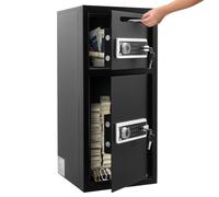 VEVOR Coffre-Fort à Double Porte, 93,45 L Armoire Sécurisée Numérique Noir | Clavier Électronique et ente de Dépôt, Système Antivol, pour Ranger Argent, Espèces, Armes à Feu, Bijoux et Documents