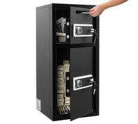 VEVOR Coffre-Fort à Double Porte, 93,45 L Armoire Sécurisée Numérique Noir, Clavier Électronique et ente de Dépôt, Système Antivol, pour Ranger Argent, Espèces, Armes à Feu, Bijoux et Documents,