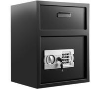 VEVOR Coffre-Fort avec Fente de Dépôt Antivol 48 L, Coffre-Fort de Sécurité Électronique en Acier au Carbone, Coffre-Fort de Dépôt Ignifuge avec 2 Clés et 2 Kits de Codes, Coffre-Fort Numérique à Écra