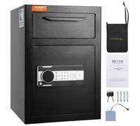VEVOR Coffre-Fort avec Serrure Électronique 2,5 C Coffre-Fort de Dépôt en Acier Laminé à Froid Coffre-Fort à Trappe Déverrouillage par Mot de Passe 3-12 Chiffres et Clés pour Argent Document Domicile