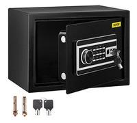 VEVOR Coffre-Fort Biométrique à Empreintes Digitales 22,6 L Coffre-Fort Numérique Combinaison Clés Coffre de Sécurité en Acier Anti-Effraction 4 Types de Déverrouillage Argent Bijoux Domicile Noir