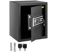 VEVOR Coffre-Fort Biométrique à Empreintes Digitales 48 L Coffre-Fort Numérique Combinaison et Clés Coffre de Sécurité en Acier Anti-Effraction 4 Types de Déverrouillage Argents Bijoux Domicile Noir