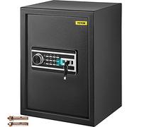 VEVOR Coffre-Fort Biométrique à Empreintes Digitales 60 L Coffre-Fort Numérique Combinaison et Clés Coffre de Sécurité en Acier Anti-Effraction 4 Types de Déverrouillage Argent Bijoux Domicile Noir