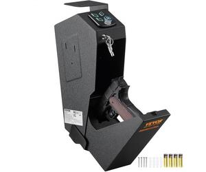 VEVOR Coffre-Fort de Pistolet en Acier Coffre-Fort Biométrique pour 1 Pistolet 3 Moyens de Déverrouillage par Empreintes Digitales Clés et Combinaison pour Bijoux Documents Armes de Poing Domicile