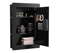 VEVOR Coffre-fort Mural, Armoire Forte Dissimulée à 3 Niveaux, Déverrouillé par Empreintes Digitales, Clavier et oîtier Encastrable en Acier Laminé à Froid, avec Étagères Réglables et Porte-clés
