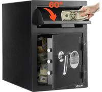 VEVOR Coffres-forts à cases 1,2 pied cube Fallsafe avec grande fente d'introduction à l'avant, coffre-fort d'armoire Drop avec clavier numérique & 2 niveaux & clés de rechange pour argent liquide docu
