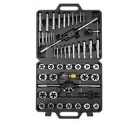 VEVOR Coffret de Tarauds et Filières, 51 Pcs, Kit de Taraudage et Filetage en Acier à Roulement, Tailles SAE, Filetage à Pas Gros et Fin, Tourne-à-gauche, Mallette de Rangement et Accessoires Complets