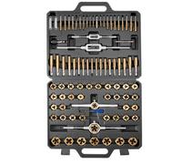 VEVOR Coffret de Tarauds et Filières, 86 Pcs, Kit de Taraudage et Filetage en Acier à Roulement, Métriques M3 à M12 et Tailles SAE, Filetage à Pas Gros et Fin, Tourne-à-gauche, Mallette de Rangement