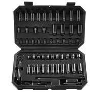 VEVOR Coffret Douilles à Chocs 1/4", SAE 5/32"-9/16" et Métriques 4-15 mm, Kit pour Clé à Cliquet 55PCs, en CR-V, 6 Pans, Marquages de Taille Faciles à Lire, pour la Réparation Automobile, Atelier