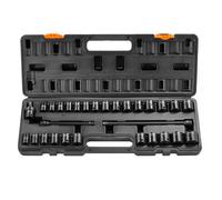 VEVOR Coffret Douilles à Chocs 3/8 po SAE 3/8-1 po Métrique 8-22 mm , Kit pour Clé à Cliquet 29PCs, en Acier Allié CR-V, 6 Pans, Marquages de Taille Faciles à Lire, pour la Réparation Automobile
