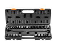 VEVOR Coffret Douilles à Chocs 3/8 po SAE 3/8-1 po Métrique 8-22 mm, Kit pour Clé à Cliquet 29PCs, en Acier Allié Cr-V, 6 Pans, Marquages de Taille Faciles à Lire, pour la Réparation Automobile