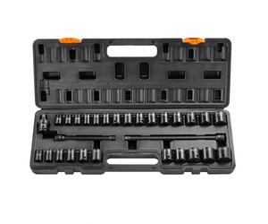 VEVOR Coffret Douilles à Chocs 3/8 po SAE 3/8-1 po Métrique 8-22 mm , Kit pour liquet 29PCs, en Acier Allié CR-V, 6 Pans, Marquages de Taille Faciles à Lire, pour la Réparation Automobile