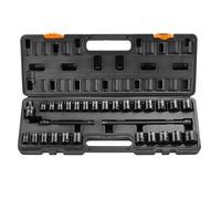 VEVOR Coffret Douilles à Chocs 3/8 po SAE 3/8-1 po Métrique 8-22 mm , Kit pour liquet 29PCs, en Acier Allié CR-V, 6 Pans, Marquages de Taille Faciles à Lire, pour la Réparation Automobile