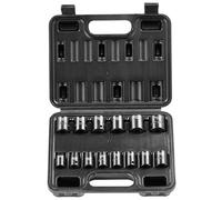 VEVOR Coffret Douilles à Chocs 3/8 pouce Métrique 7-20 mm, Kit pour liquet 14PCs, en Acier Allié Cr-Mo, 6 Pans, Marquages de Taille Faciles à Lire, pour la Réparation Automobile, Atelier