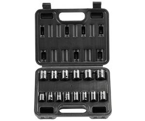 VEVOR Coffret Douilles à Chocs 3/8 pouce Métrique 7-20 mm, Kit pour liquet 14PCs, en Acier Allié Cr-Mo, 6 Pans, Marquages de Taille Faciles à Lire, pour la Réparation Automobile, Atelier