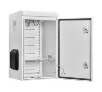 VEVOR Coffret Électrique Étanche Extérieur IP65, Boitier Électrique Mural Acier Laminé à Froid, 40x30x60 cm, avec Thermostat, Ventilateur, Capot de Protection, Porte à Clés, Montage sur Mur ou Poteau