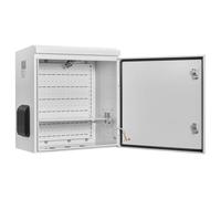 VEVOR Coffret Électrique Étanche Extérieur IP65, Boitier Électrique Mural Acier Laminé à Froid, 60x30x60 cm, avec Thermostat, Ventilateur, Capot de Protection, Porte à Clés, Montage sur Mur ou Poteau