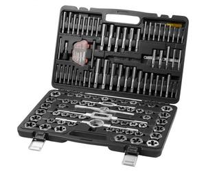 VEVOR Coffret Tarauds et Filières 116 Pièces Métrique M3-M18 et SAE Kit de Taraudage et Filetage en Acier Mallette de Transport Outils pour Tarauder et Fileter Construction Réparation Auto Plomberie