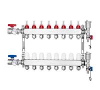 VEVOR Collecteur de Chauffage Radiant 8 Branches, Kit Collecteur Tubes PEX 1,27 cm en Acier Inoxydable, avec Adaptateurs 1,27 cm, Accessoires de Montage, pour Chaleur Radiante Hydronique par le Sol