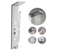 VEVOR Colonne de douche avec pommeau de douche effet pluie, système de panneau de douchette mural en acier inox brossé, robinet 5 fonctions, avec 2 jets de corps, douchette à main et bec de baignoire