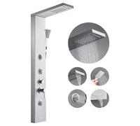 VEVOR Colonne de douche avec pommeau de douche effet pluie, système de panneau de douchette mural en acier inox brossé, robinet 5 fonctions, avec 3 jets corporels, douchette à main et bec de baignoire