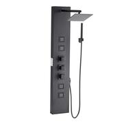 VEVOR Colonne de douche avec pommeau de douche effet pluie, système de panneau de douchette mural en acier inox brossé, robinet 4 fonctions, avec 4 jets corporels, douchette à main et bec de baignoire