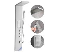 VEVOR Colonne de douche avec pommeau de douche effet pluie, système de panneau de douchette mural haute pression en acier inox brossé, robinet 3 fonctions, avec grand jet corporel et douchette à main