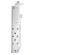 VEVOR Colonne de douche avec pommeau de douche effet pluie, système de panneau de douchette mural haute pression acier inox brossé 124 cm, robinet 4 fonctions, avec 6 jets corporels, douchette à main