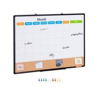VEVOR Combo tableau blanc et liège 90 x 60 cm – Calendrier mensuel, cadre aluminium