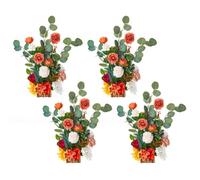VEVOR Composition Florale Artificielle Autoportante, Lot de 4, Fleurs Artificielles pour Décoration d'Allée de Mariage, Centre de Table, Cérémonie, Réception, Fête, Décoration Extérieure, 45x25x25 cm