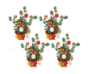 VEVOR Composition Florale Artificielle Autoportante, Lot de 4, Fleurs Artificielles pour Décoration d'Allée de Mariage, Centre de Table, Cérémonie, Réception, Fête, Décoration Extérieure, 45x25x25 cm
