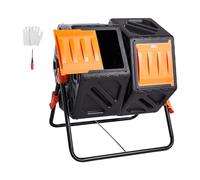 VEVOR Composteur de Jardin Rotatif 140 L Double Chambre Bac à Compost Rotatif à 360° en PP sans BPA Charge 40 kg pour Compostage des Déchets Organiques Cuisine Jardinier Terrasse Patio Extérieur