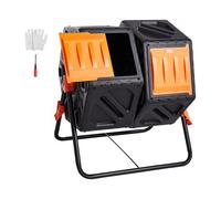 VEVOR Composteur de Jardin Rotatif 140 L Double Chambre Bac à Compost Rotatif à 360° en PP sans BPA Charge 40 kg pour Compostage des Déchets Organiques Cuisine Jardinier Terrasse Patio Extérieur