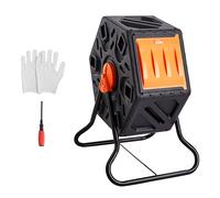 VEVOR Composteur de Jardin Rotatif 70 L Bac à Compost Rotatif 360° en PP et Acier sans BPA Charge 20 kg Chambre Unique pour Compostage des Déchets Organiques Cuisine Jardinier Terrasse Patio Extérieur